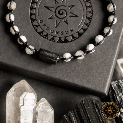 Bransoletka Intuicji Łagodności i Samoakceptacji Kamień Księżycowy Turmalin czarny Talizman Amulet - obrazek 3