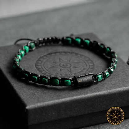 Bransoletka Zdrowie Sukces i Regeneracja Malachit Turmalin czarny Talizman Amulet