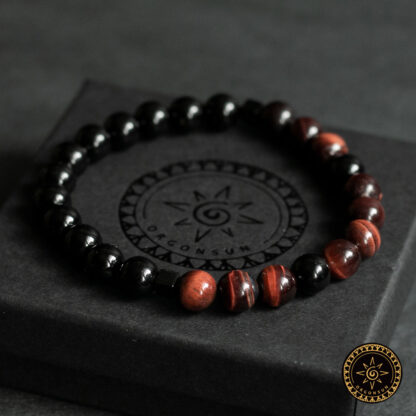 Bransoletka Obfitość i Ochrona Bawole Oko Onyks Talizman Amulet
