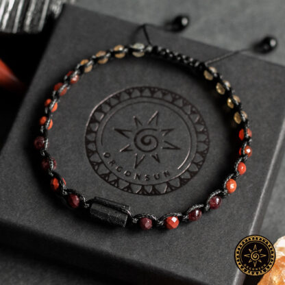 Bransoletka Żywioł Ognia Energia Odwaga Namiętność Turmalin czarny Talizman Amulet - obrazek 5