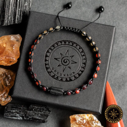 Bransoletka Żywioł Ognia Energia Odwaga Namiętność Turmalin czarny Talizman Amulet