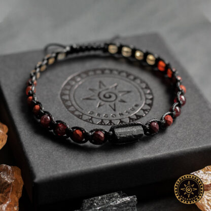 Bransoletka Żywioł Ognia Energia Odwaga Namiętność Turmalin czarny Talizman Amulet - obrazek 3