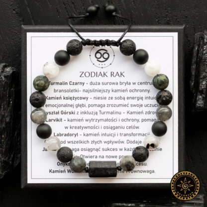 Męska Bransoletka dla Raka Zodiakalna - Zodiak Rak dla Mężczyzny Znaku Zodiaku Cancer