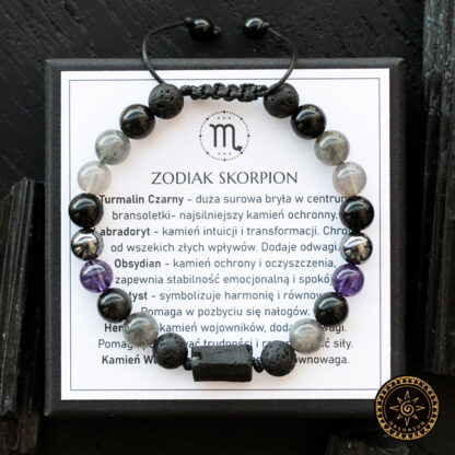 Męska Bransoletka Zodiak dla Skorpiona Zodiakalna - Skorpion Znak Zodiaku Scorpius Dla Mężczyzny