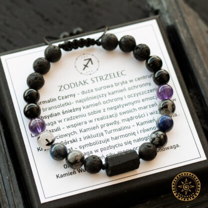 Męska Bransoletka Zodiak dla Strzelca Zodiakalna - Strzelec Znak Zodiaku Sagittarius Dla Mężczyzny - obrazek 3