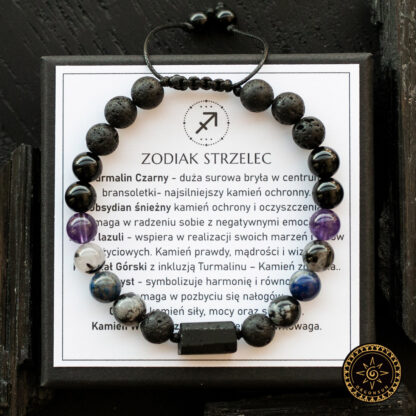 Męska Bransoletka Zodiak dla Strzelca Zodiakalna - Strzelec Znak Zodiaku Sagittarius Dla Mężczyzny - obrazek 2