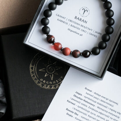 Męska Bransoletka Zodiak Baran Znak Zodiaku dla Barana - Aries dla Mężczyzny - obrazek 4