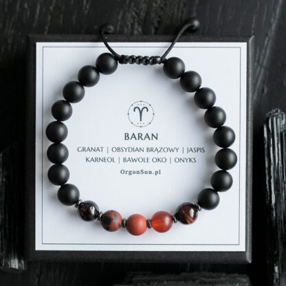 Męska Bransoletka Zodiak Baran Znak Zodiaku dla Barana - Aries dla Mężczyzny - obrazek 3