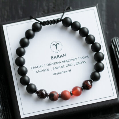 Męska Bransoletka Zodiak Baran Znak Zodiaku dla Barana - Aries dla Mężczyzny