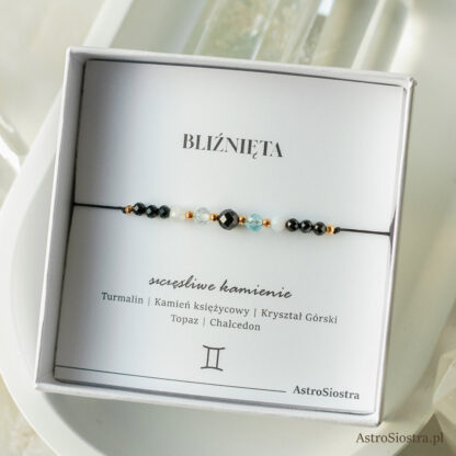 Bransoletka Bliźnięta Znak Zodiaku Zodiakalna z Turmalinem - obrazek 3