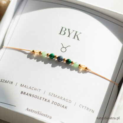 Bransoletka Byk Znak Zodiaku z Kamieniami