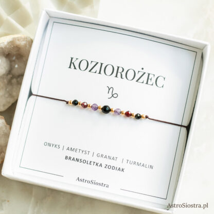 Bransoletka Koziorożec Znak Zodiaku z Kamieniami - obrazek 2