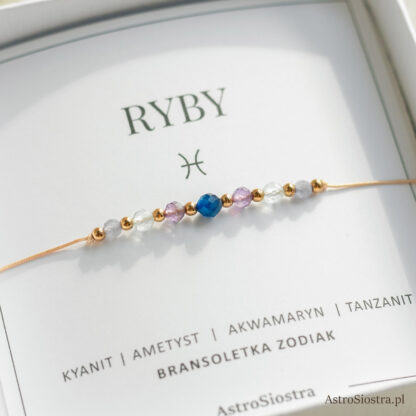 Bransoletka Ryby Znak Zodiaku z Kamieniami