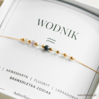 Bransoletka Wodnik Znak Zodiaku z Kamieniami
