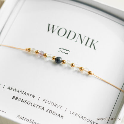 Bransoletka Wodnik Znak Zodiaku z Kamieniami