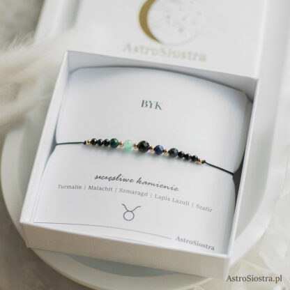Bransoletka Byk Znak Zodiaku Zodiakalna z Turmalinem - obrazek 2