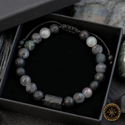 Rak Męska Bransoletka z surowym Turmalinem Znaku Zodiaku - Zodiak dla Mężczyzny Raka Zodiakalna Cancer - obrazek 3