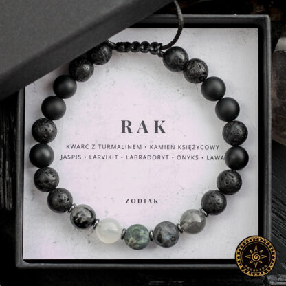 Rak Męska Bransoletka Znaku Zodiaku Zodiak dla Mężczyzny Raka Zodiakalna Cancer