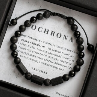 Wysyłka 24h Turmalin Ochronna z surowym Turmalinem Męska Bransoletka dla Mężczyzny 18 cm