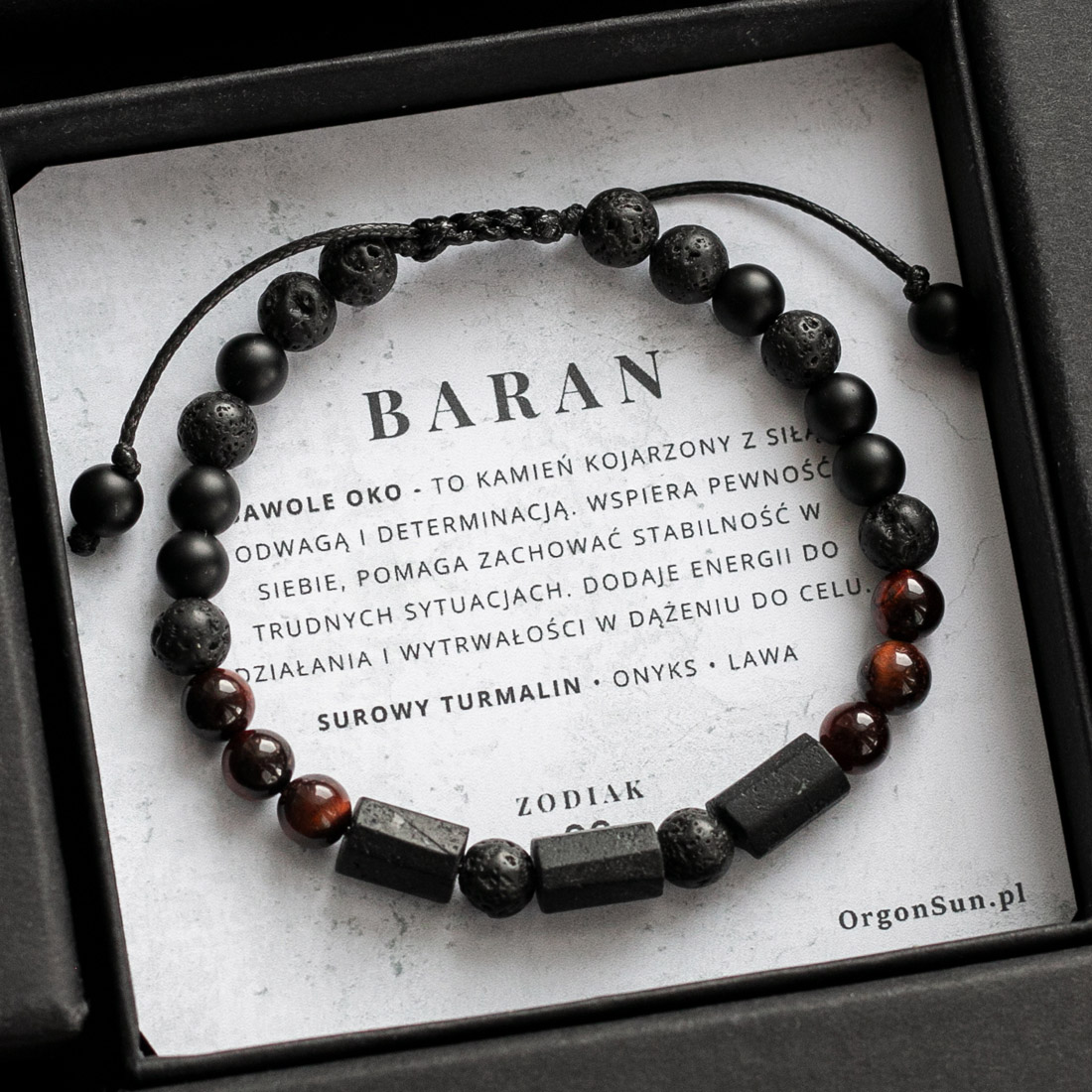 Wysyłka 24h Baran Męska Bransoletka Zodiak dla Barana Zodiakalna Znak Zodiaku Aries dla Mężczyzny 18 cm - obrazek 2