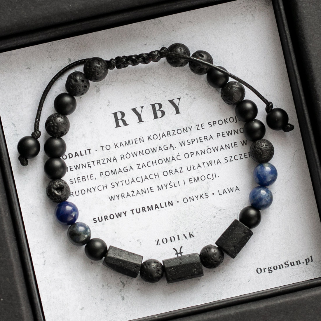 Wysyłka 24h Ryby Męska Bransoletka Zodiak dla Ryb Zodiakalna Znak Zodiaku dla Mężczyzny 18 cm