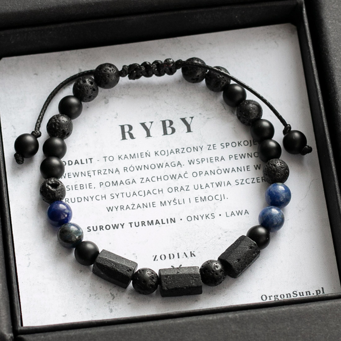 Wysyłka 24h Ryby Męska Bransoletka Zodiak dla Ryb Zodiakalna Znak Zodiaku dla Mężczyzny 18 cm - obrazek 2